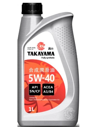 Масло моторное Takayama Motor Oil 5W-40 1 л купить 863 ₽