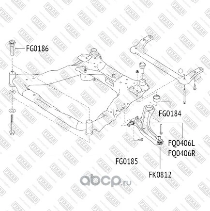 Рычаг передний нижний L NISSAN Qashqai 06->/X-Trail (T31)/RENAULT Koleos 0 FIXAR купить 3 205 ₽