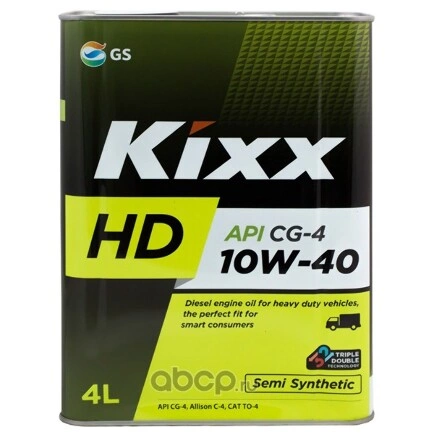 Масло моторное KIXX HD 10W-40 полусинтетическое 4 л купить 3 178 ₽