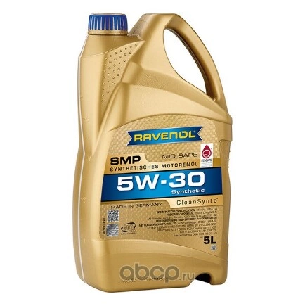 Масло моторное Ravenol SMP 5W-30 синтетика 5 л купить 7 040 ₽