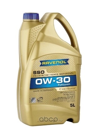 Масло моторное Ravenol SSO 0W-30 синтетика 5 л купить 11 214 ₽