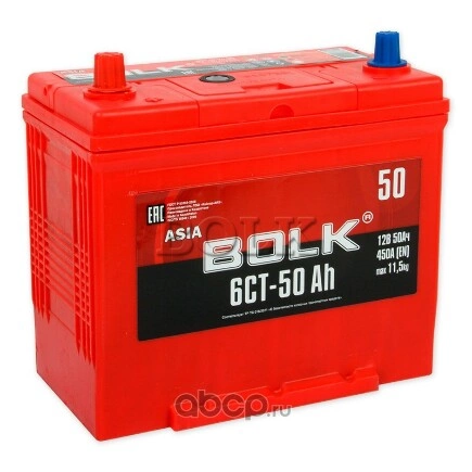 Аккумулятор BOLK ASIA 50 А/ч прямая L+ 236x129x220 EN450 А купить 5 031 ₽