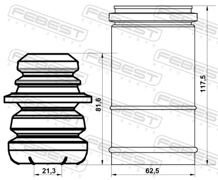 Пыльник переднего амортизатора с отбойником комплект MITSUBISHI AIRTREK/OUTLANDER CU2W 2001.11-2008.12 FEBEST купить 1 141 ₽