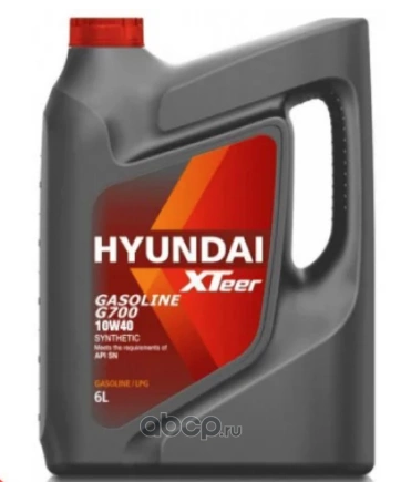 Масло моторное Hyundai Xteer Gasoline G700 10W-40 синтетическое 6 л купить 2 987 ₽