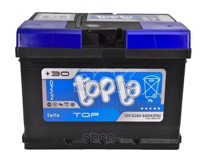 Аккумулятор TOPLA Top 62 А/ч обратная R+ 56249 242x175x175 EN600 А купить 8 666 ₽