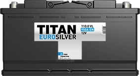 Аккумулятор TITAN EUROSILVER 110 А/ч Обратная R+ 352х175х190 EN930 A купить 15 617 ₽