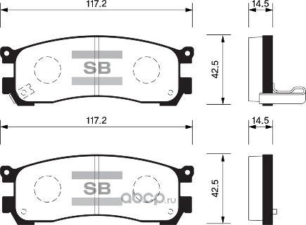 Колодки тормозные задние SANGSIN BRAKE купить 1 290 ₽