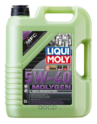 Масло моторное LIQUI MOLY Molygen New Generation 5W-40 синтетическое 5 л 9055/8536/9055D купить 10 617 ₽