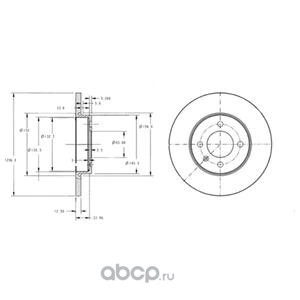 Диск тормозной передний VW Golf III/Passat B3/B4/Caddy 96-04 /D=256mm DELPHI купить 3 370 ₽