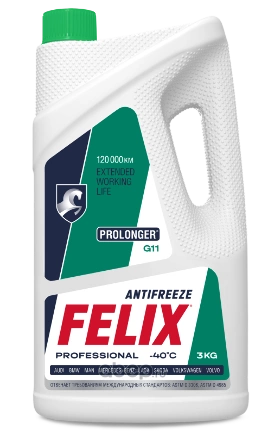 Антифриз Felix PROLONGER G11 готовый -40C зеленый 3 кг купить 679 ₽