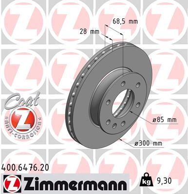 Диск тормозной перед. MB Sprinter 3t 06 ZIMMERMANN купить 7 267 ₽