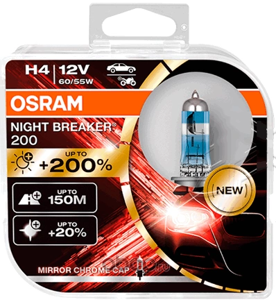 Лампа 12V H4 60/55W +200% P43t OSRAM NIGHT BREAKER 2 шт. DUOBOX купить 2 953 ₽