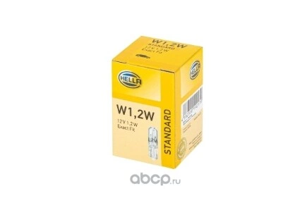 Лампа 12V W1,2W 1,2W W2x4,6d HELLA 1 шт. картон купить 28 ₽