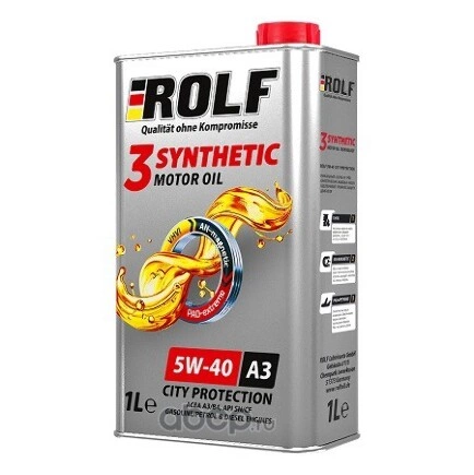 Масло моторное ROLF 3-SYNTHENIC 5W-40 синтетическое 1 л купить 675 ₽