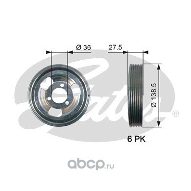 Шкив коленвала GATES купить 6 141 ₽