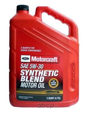 Масло моторное MOTORCRAFT Premium Synthetic Blend 5W-30 синтетическое 4,73 л купить 6 894 ₽