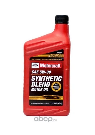 Масло моторное MOTORCRAFT Synthetic Blend 5W-30 полусинтетическое 0.946 л купить 1 224 ₽