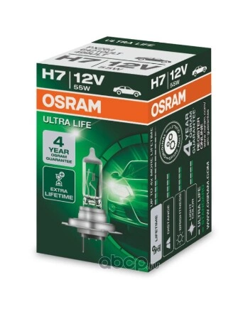 Лампа 12V H7 55W PX26d OSRAM ULTRA LIFE 1 шт. картон купить 584 ₽