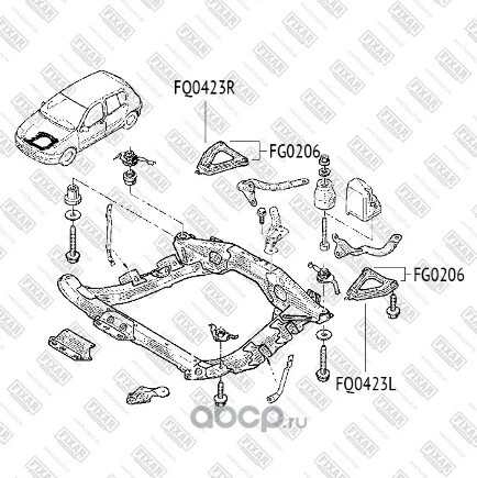 Рычаг передний нижний R RENAULT Clio II/Kangoo/Megane I/Thalia FIXAR купить 2 606 ₽