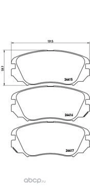 Колодки тормозные дисковые  перед BREMBO купить 4 710 ₽