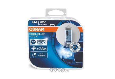 Лампа 12V H4 60/55W P43t OSRAM COOL BLUE INTENSE 2 шт. DUOBOX купить 1 475 ₽