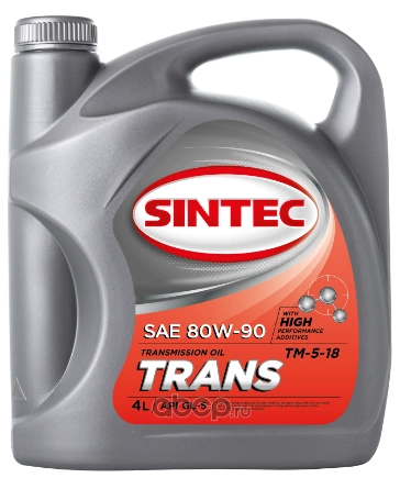 Масло трансмиссионное Sintec TRANS TM5 80W-90 минеральное 4 л купить 1 520 ₽