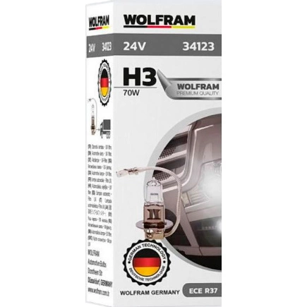 Лампа 24V H3 70W PK22s WOLFRAM HALOGEN BULB 1 шт. картон купить 173 ₽