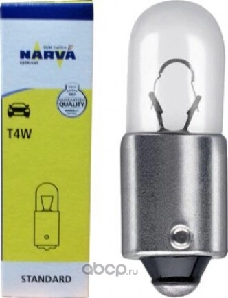 Лампа 12V T4W 4W NARVA Standard 1 шт. картон купить 36 ₽