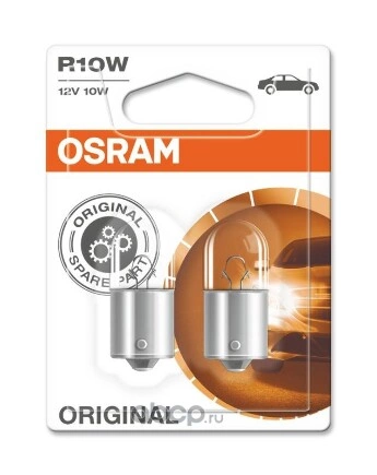 Лампа 12V 10W BA15s OSRAM ORIGINAL LINE 2 шт. блистер купить 125 ₽