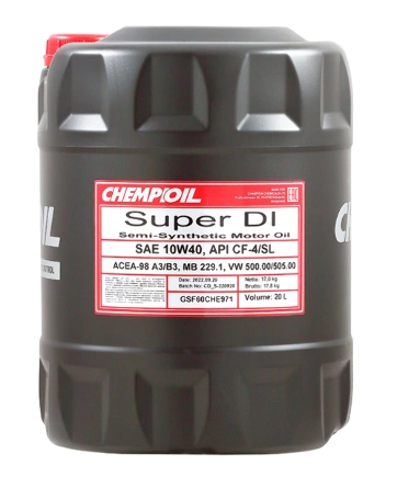 CH95041-20-E 10W-40 Super DI, CF-4/SL, 20л (полусинт. мотор. масло) CHEMPIOIL CHEMPIOIL купить 8 749 ₽