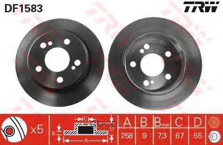 Диск тормозной задний MB W202 /D=258mm TRW купить 3 516 ₽