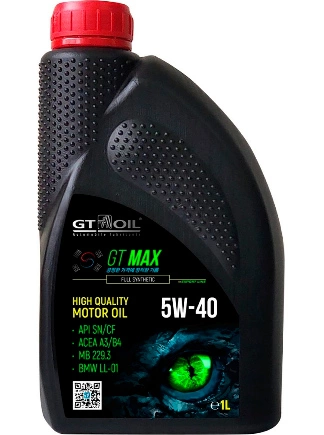 Масло моторное GT OIL Max 5W-40 синтетическое 1 л купить 681 ₽