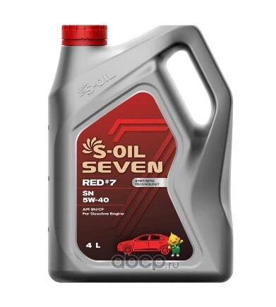 S-OIL Масло моторное SEVEN RED #7 SN 5W-40 4л купить 2 240 ₽