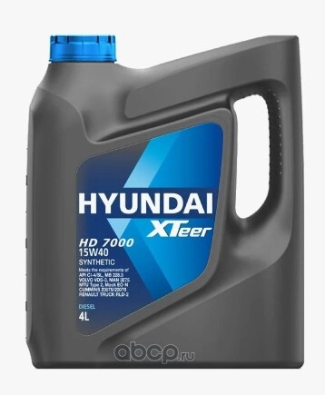 Масло моторное Hyundai Xteer HD 7000 CI-4 15W-40 4 л купить 2 174 ₽