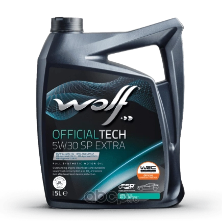 Масло моторное Wolf Oil OFFICIALTECH C3 SP EXTRA 5W-30 5 л купить 5 588 ₽