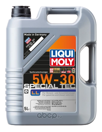 Масло моторное LIQUI MOLY Leichtlauf Special LL 5W-30 синтетическое 5 л купить 8 342 ₽