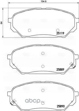 Колодки торм. для а/м Hyundai ix55 (08-) диск. перед. TRIALLI купить 2 346 ₽
