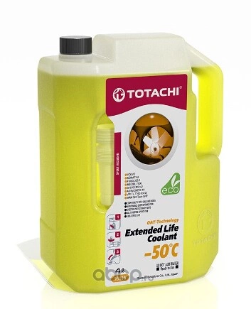 Антифриз TOTACHI ELC Yellow G13 готовый -50C желтый 4 л 4589904926693 купить 867 ₽