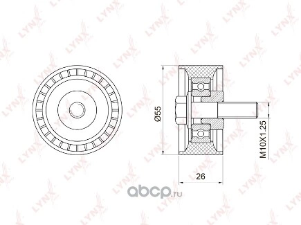 Ролик натяжитель ремня без эксцентрика ВАЗ 2170, 2192, 2194 LYNXauto купить 802 ₽