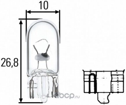 Лампа 12V W3W 3W W2,1x9,5d HELLA 1 шт. картон купить 31 ₽