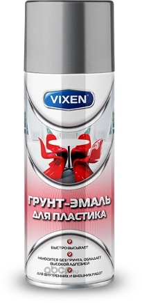 Грунтэмаль для пластика, серый матовый (RAL 7040), аэрозоль 520 мл VIXEN купить 266 ₽