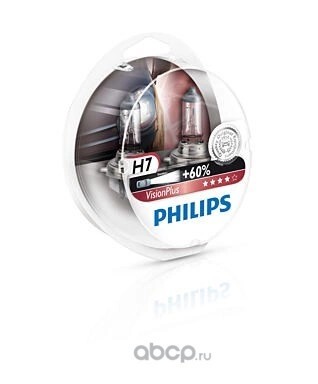 Лампа 12V H7 55W +60% PHILIPS VisionPlus 2 шт. DUOBOX купить 2 349 ₽