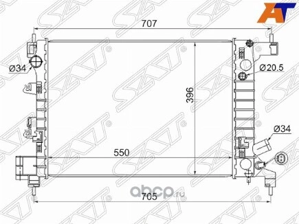 Радиатор CHEVROLET AVEO 1.2/1.4 11- SAT купить 4 669 ₽