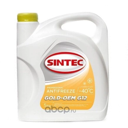 Антифриз Sintec GOLD G12+ готовый -40 желтый 5 кг купить 1 277 ₽