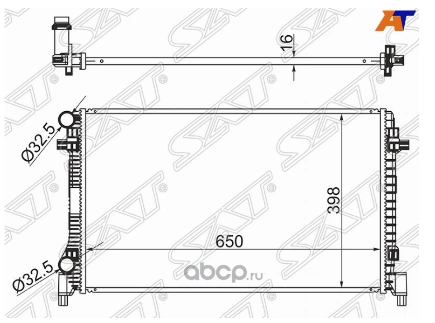 Радиатор AUDI A3/S3 12-/TT 14-/SKODA OCTAVIA 13-/SUPERB 15-/VOLKSWAGEN GOLF 12-/PASSAT B8 14- 1,8/2, SAT купить 6 477 ₽