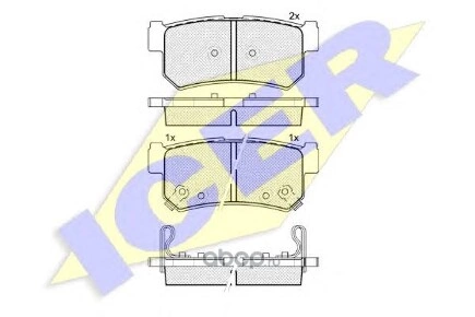 Колодки задние SSANG YOUNG Action/Kyron 05->/Rexton 02- ICER купить 1 369 ₽