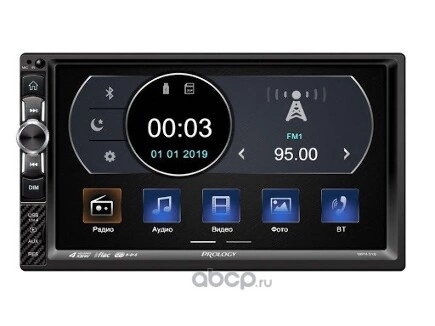 Автомагнитола PROLOGY MPV-310, 7, 2DIN, USB, SD, MP3, BT купить 9 422 ₽