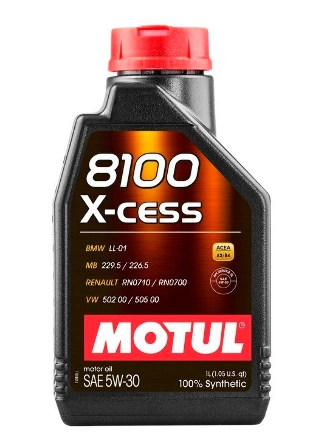 Масло моторное Motul 8100 X-cess A3/B3/B4 5W-30 синтетическое 1 л купить 1 512 ₽