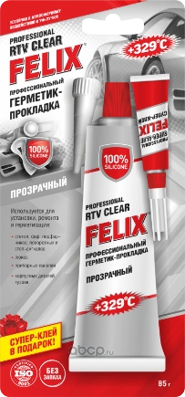 Герметик прокладка Felix прозрачный 85г купить 174 ₽