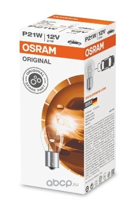 Лампа 12V P21W 21W BA15s OSRAM ORIGINAL LINE 1 шт. картон купить 52 ₽